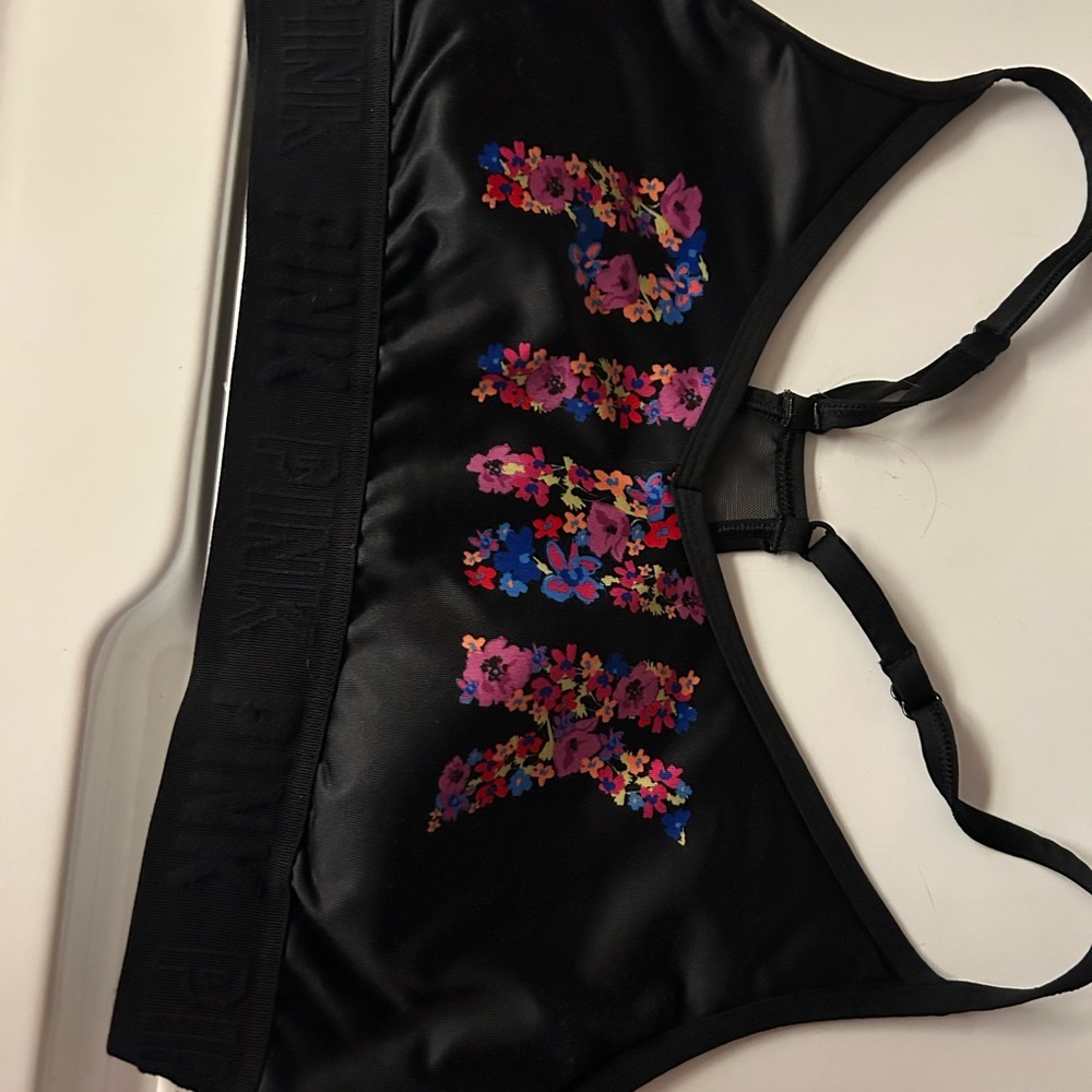 PINK Victoria's Secret Black sports bra